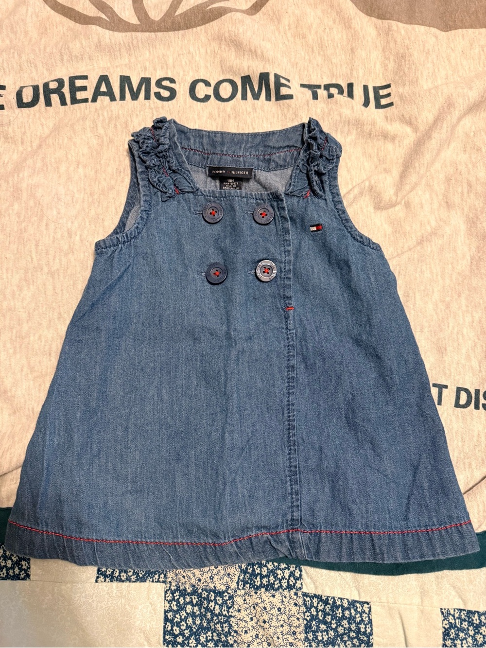 Tommy Hilfiger Navy Blue Toddler Jeans Button Front